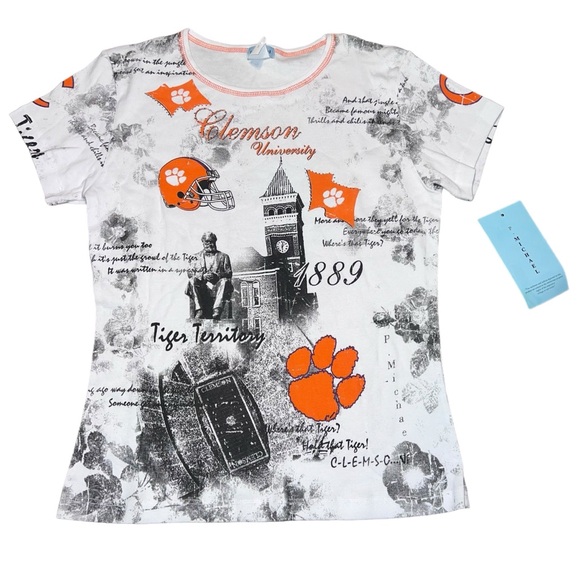 clemson Tops - Clemson University Sequin Women’s Tee Size Medium NWT